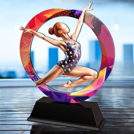 Onyx Stainless Steel Gymnastics Trophy
