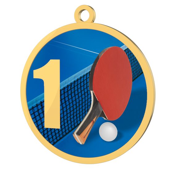 Table Tennis 1st Place Printed Gold Medal