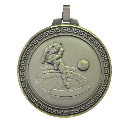 Diamond Edged Football Striker Large Silver Medal