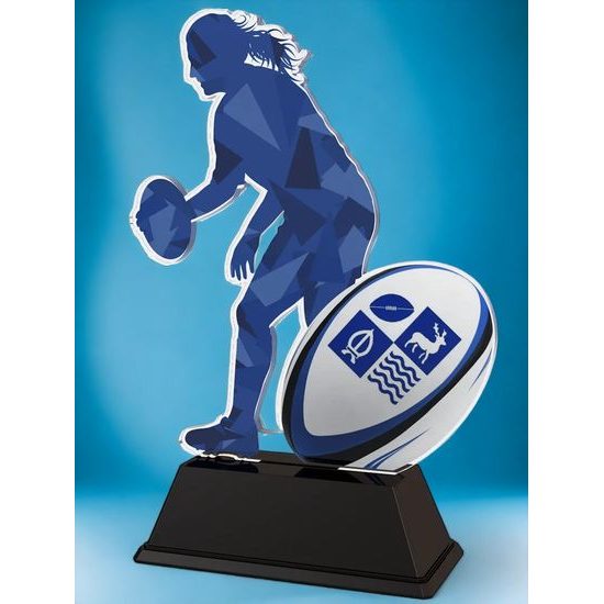 Edison Women's Rugby Custom Acrylic Logo Trophy