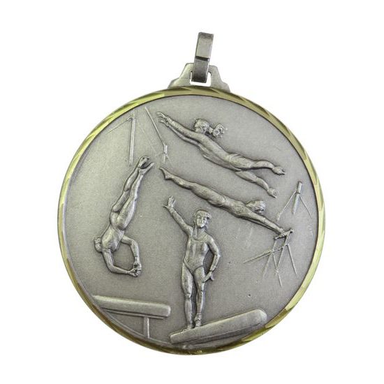 Diamond Edged Female Gymnastics Events Silver Medal