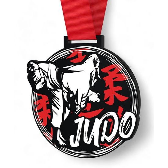 Giant Judo Black Acrylic Medal