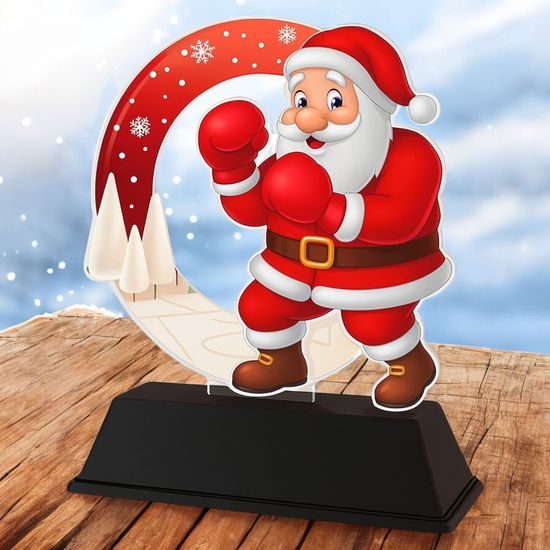 Santa Boxing Christmas Trophy