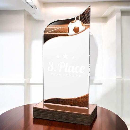 United Football Acrylic Wood Fusion Trophy