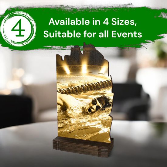 Shard Classic Swimming Eco Friendly Wooden Trophy