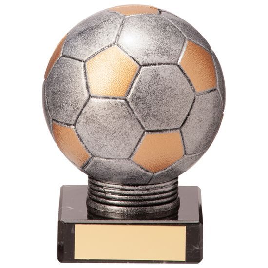Valiant Mini Antique Silver and Gold Football Trophy (FREE LOGO)