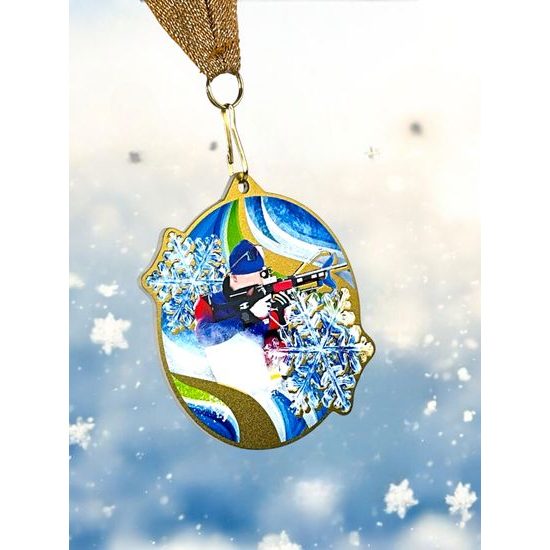 Aurum Stainless Steel Biathlon Medal