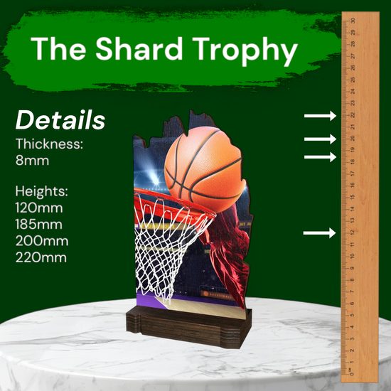 Shard Basketball Eco Friendly Wooden Trophy