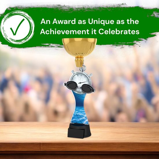 Vancouver Swimming Goggles and Stopwatch Gold Cup Trophy