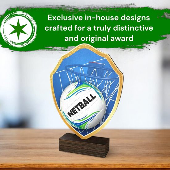 Arden Netball Real Wood Shield Trophy