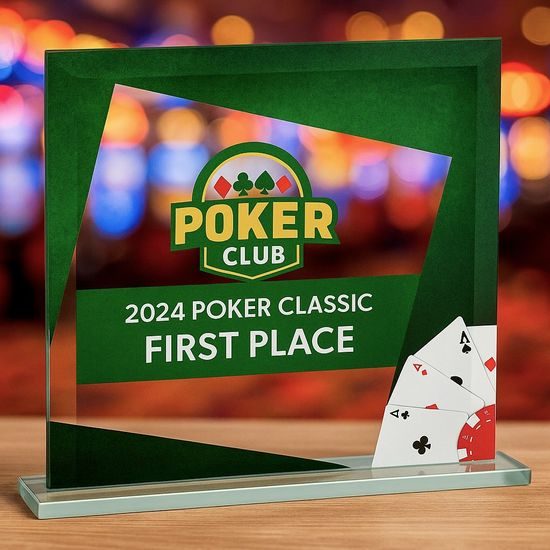 Eloise Card Games Full Colour Printed Glass Award