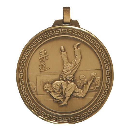 Diamond Edged Judo Sensei Large Aztec Bronze Medal