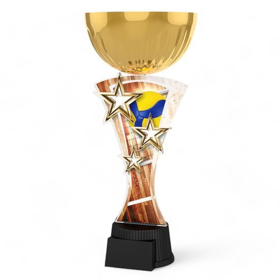 Triple Star Volleyball Gold Trophy Cup