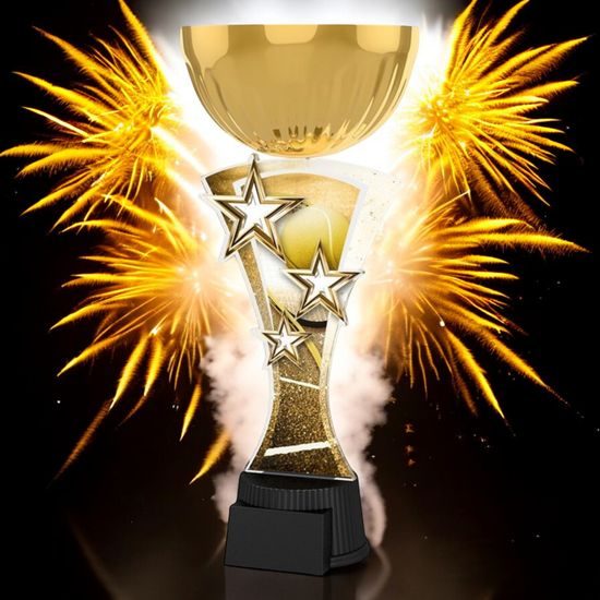 Triple Star Classic Tennis Gold Trophy Cup