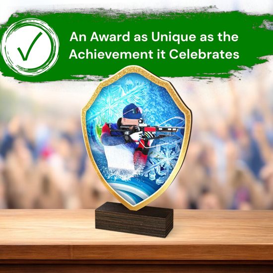 Arden Biathlon Real Wood Shield Trophy
