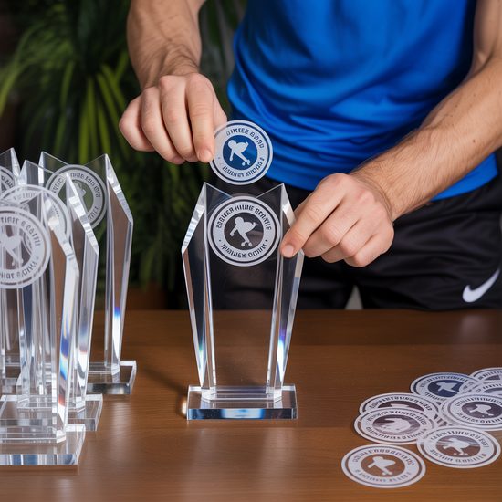 Transparent Medal Reverse Printed Logo Labels