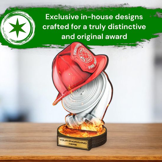 Grove USA Firefighter Real Wood Trophy