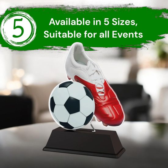 Ostrava Red Football Ball & Boot Trophy