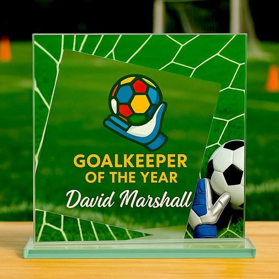 Eloise Football Goalkeeper Full Colour Printed Glass Award