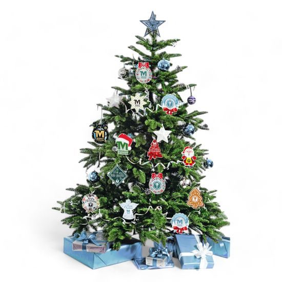 Christmas Diamond Logo Custom Made Printed Bauble