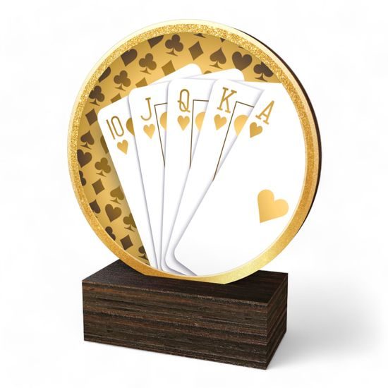 Holt Classic Playing Cards Real Wood Trophy