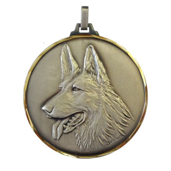 Diamond Edged Dog Head Silver Medal