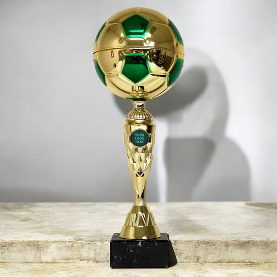 Merida Gold & Green Metal Football Trophy