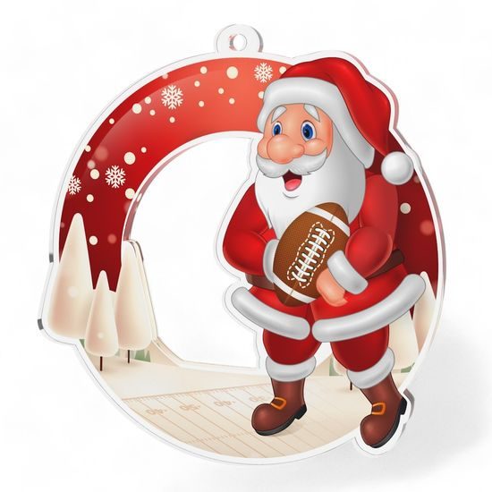 Snowy Father Christmas American Football Medal