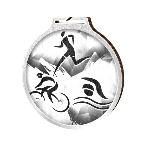 Habitat Classic Triathlon Silver Eco Friendly Wooden Medal