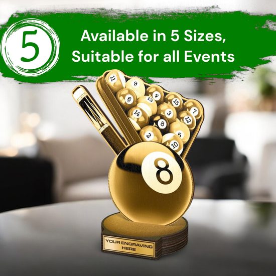 Grove Classic Pool Real Wood Trophy