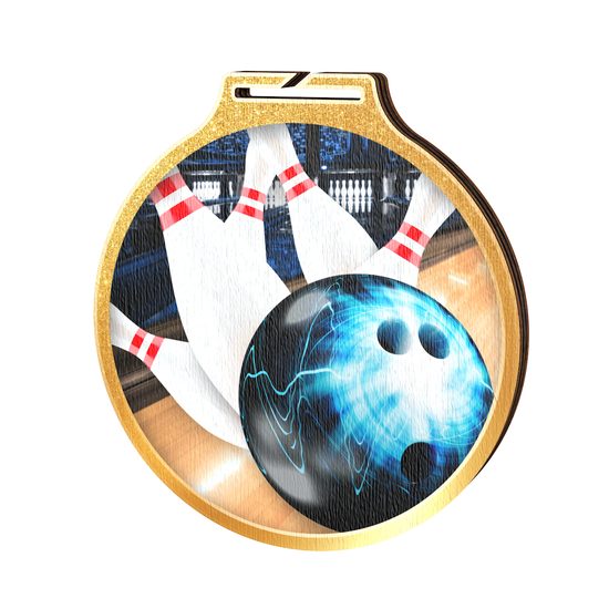 Habitat Tenpin Bowling Gold Eco Friendly Wooden Medal