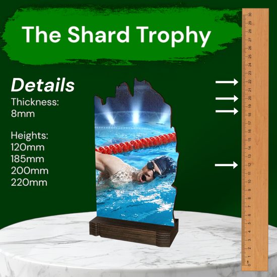 Shard Swimming Eco Friendly Wooden Trophy