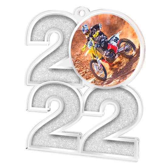 Motocross 2022 Silver Acrylic Medal