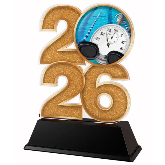 Swimming Year Trophy – Sports Award with Year Selection