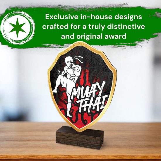 Arden Muay Thai Real Wood Shield Trophy