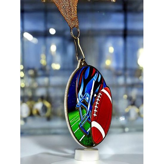 Aurum Amercian Football Stainless Steel Medal
