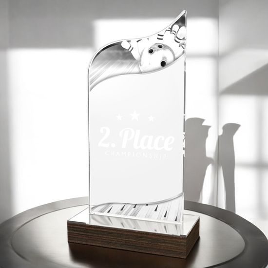 United Tenpin Bowling Acrylic Wood Fusion Trophy