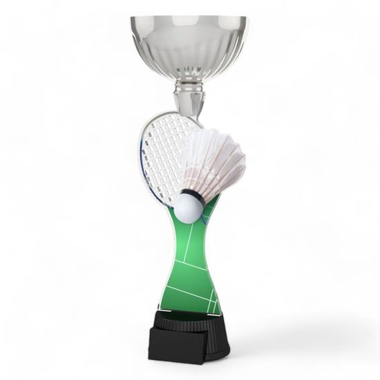 Montreal Badminton Racket and Shuttlecock Silver Cup Trophy