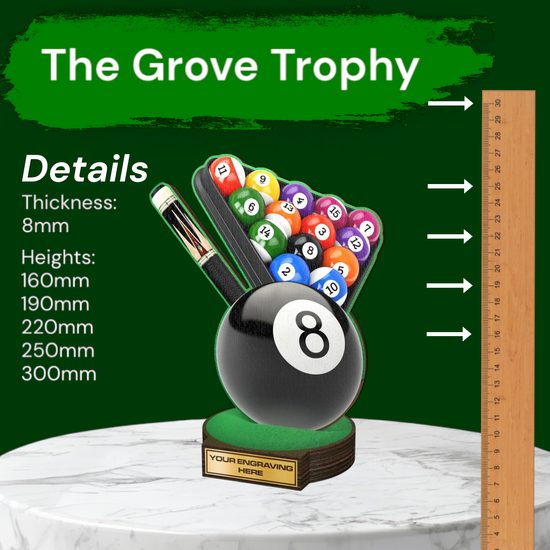 Grove Pool Real Wood Trophy