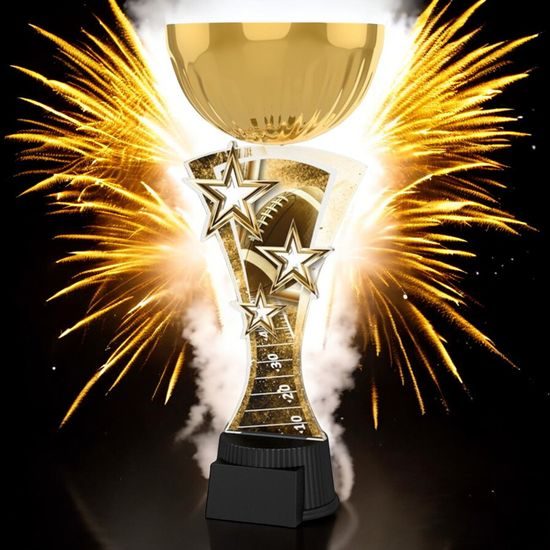 Triple Star Classic Amercian Football Gold Trophy Cup