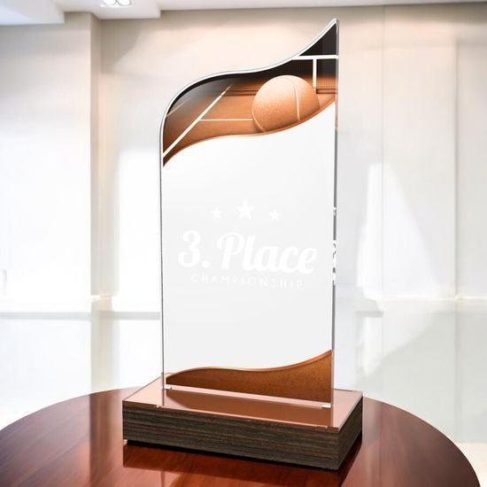 United Tennis Acrylic Wood Fusion Trophy