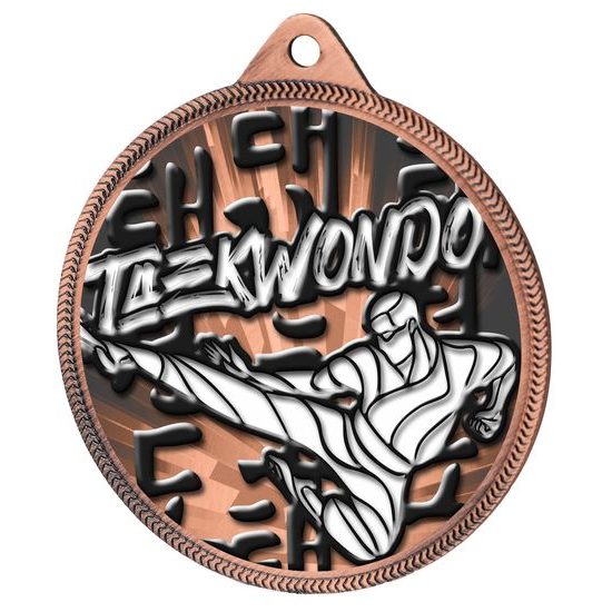 Taekwondo Classic Texture 3D Print Bronze Medal