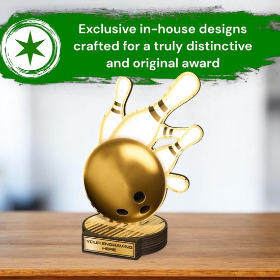 Grove Classic Tenpin Bowling Real Wood Trophy