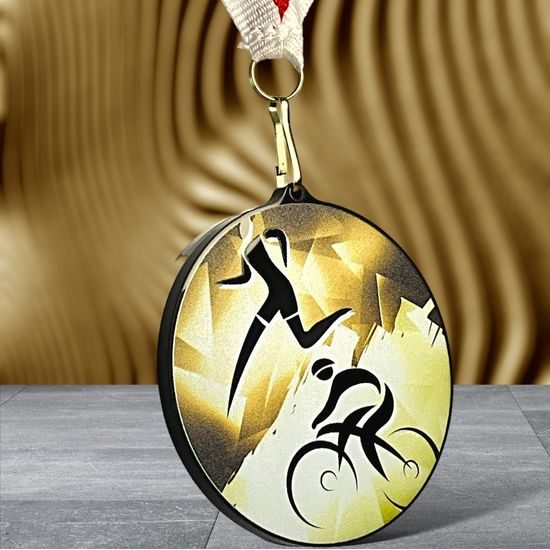 Rincon Classic Duathlon Black Acrylic Medal