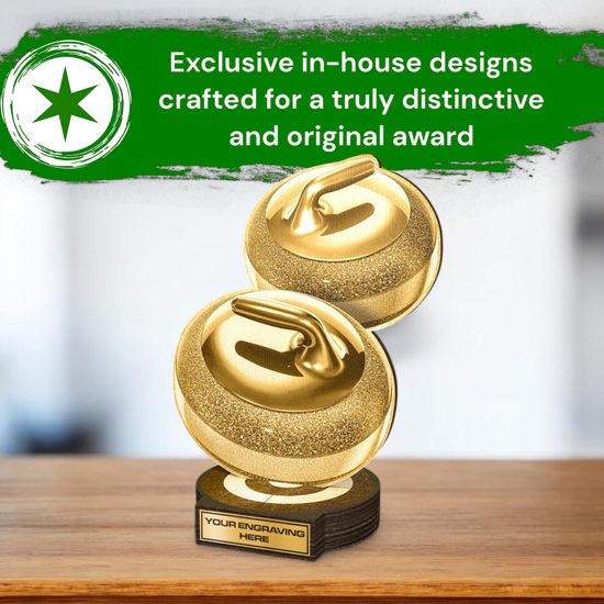 Grove Classic Curling Real Wood Trophy