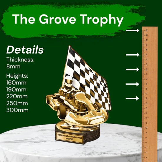 Grove Classic Go Kart Real Wood Trophy