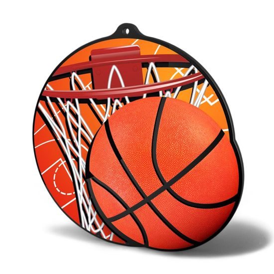 Rincon Colour Basketball Black Acrylic Medal