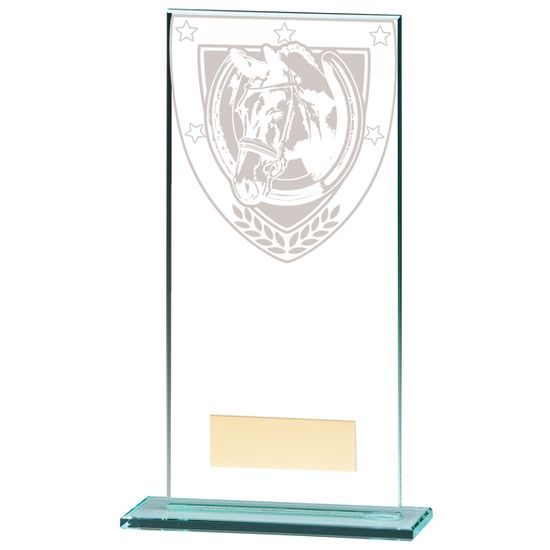 Millennium Jade Glass Equestrian Trophy