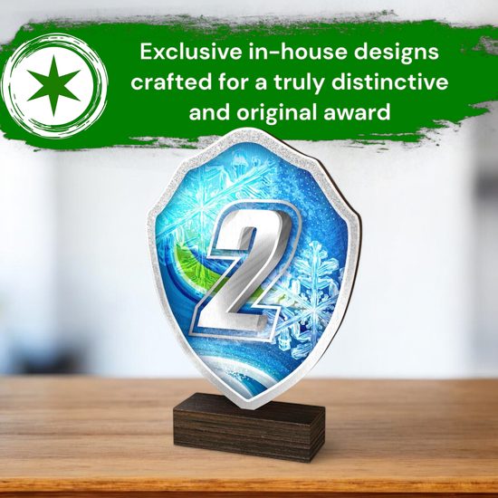 Arden 2nd Place Winter Real Wood Shield Trophy