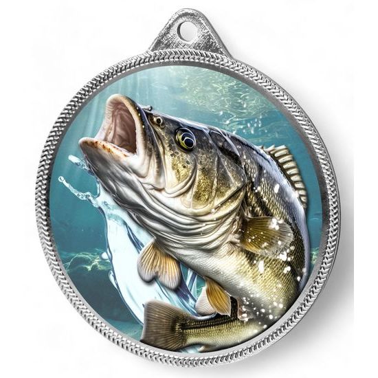 Carp Fishing Texture Print Silver Medal